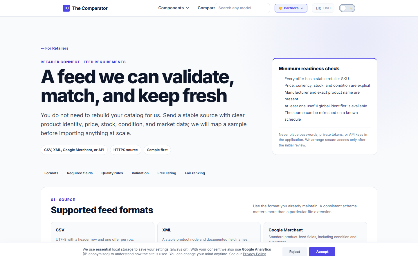 Feed Requirements Interface