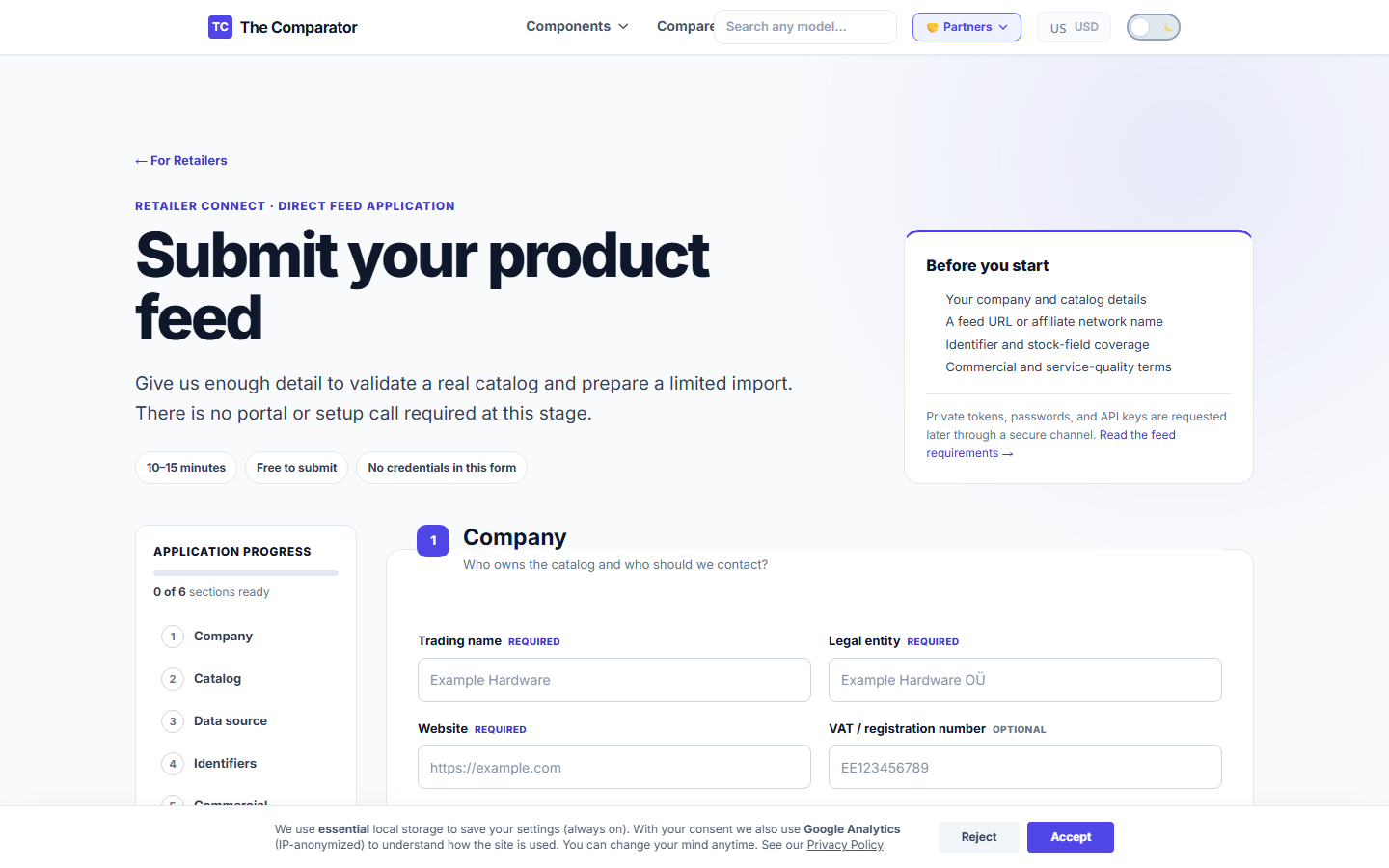 Retailer Application Interface